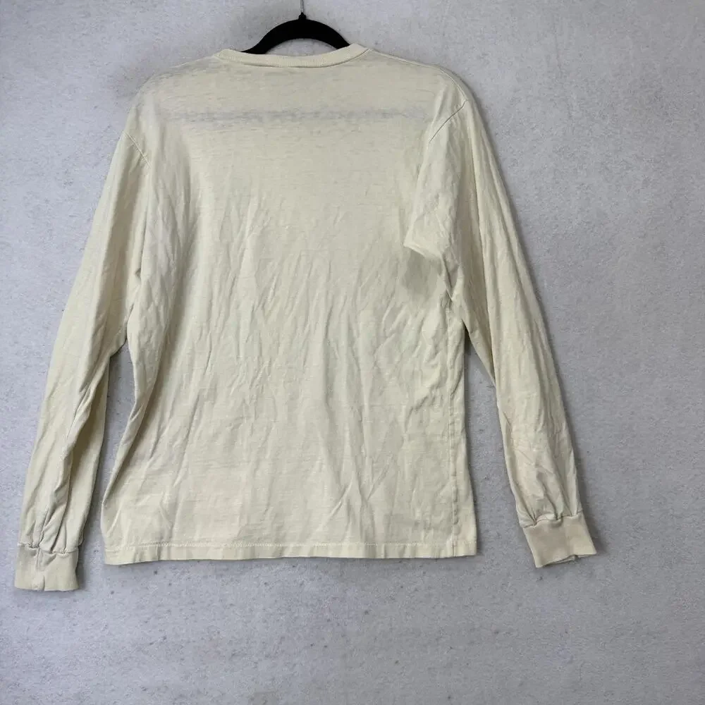 Vintage Adidas Shirt Mens Large White Long Sleeve Trefoil Logo Graphic Tee